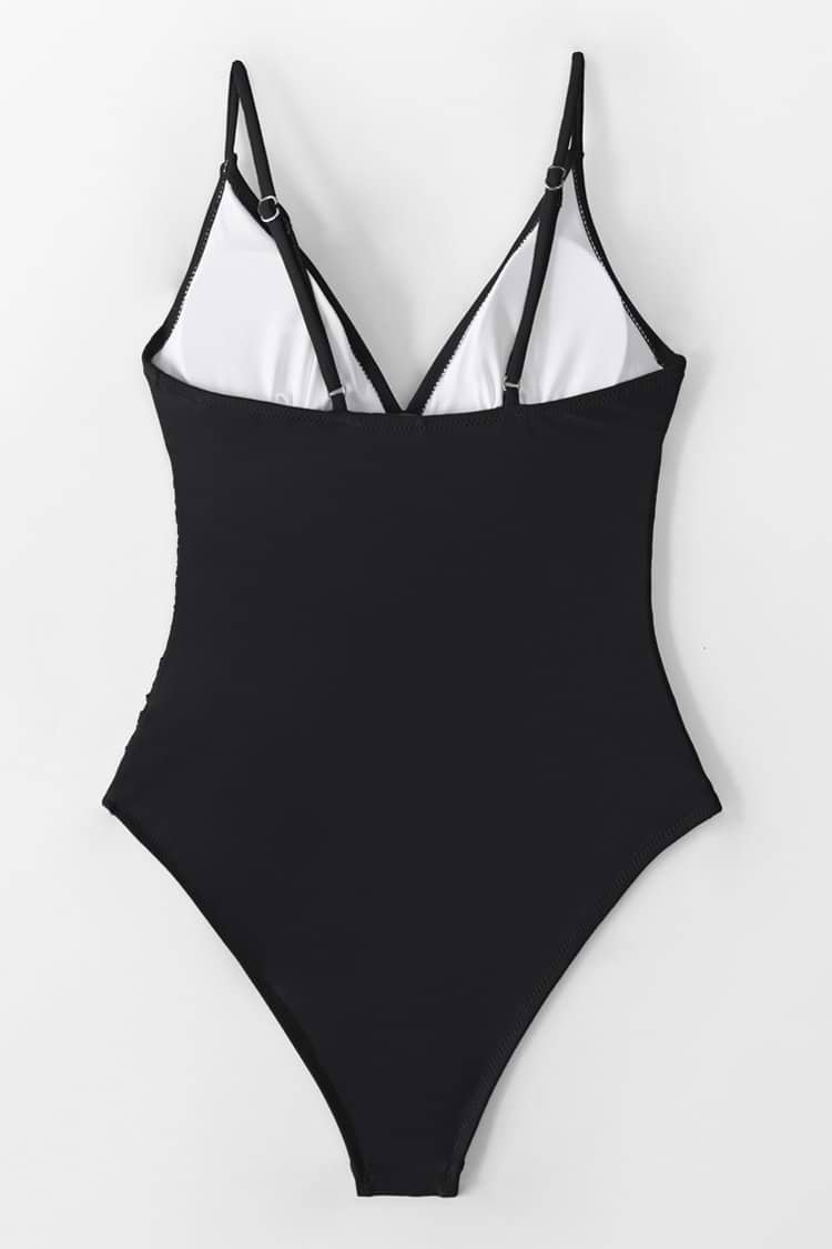 Joyce Black Ruched One Piece Swimsuit