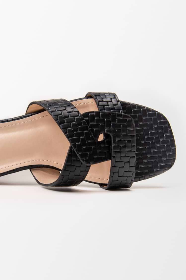 Salem Woven Cross Strap Square Toe Sandals