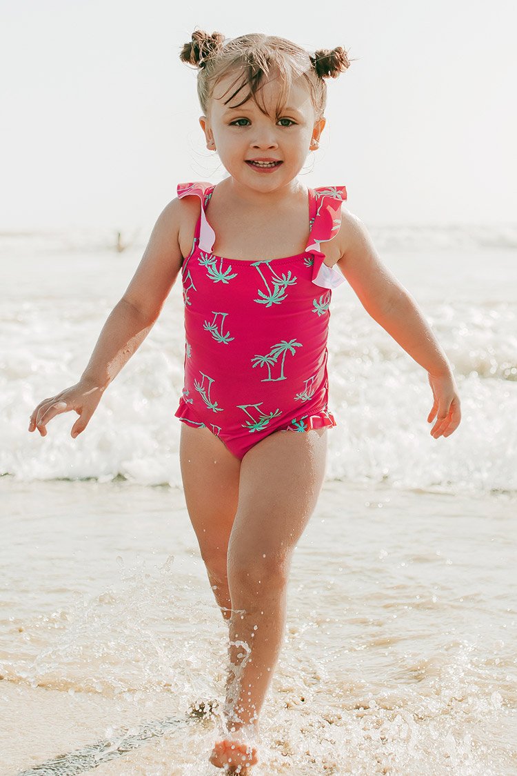 Reyna Palm Tree One Piece Swimsuit For Toddler Girls And Girls
