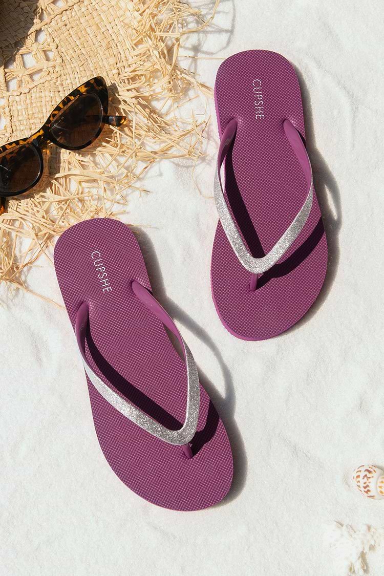 Mulberry Fuchsia Flip Flops
