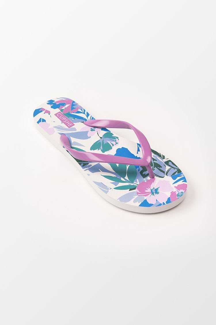 Flowerburst Floral Flip Flops