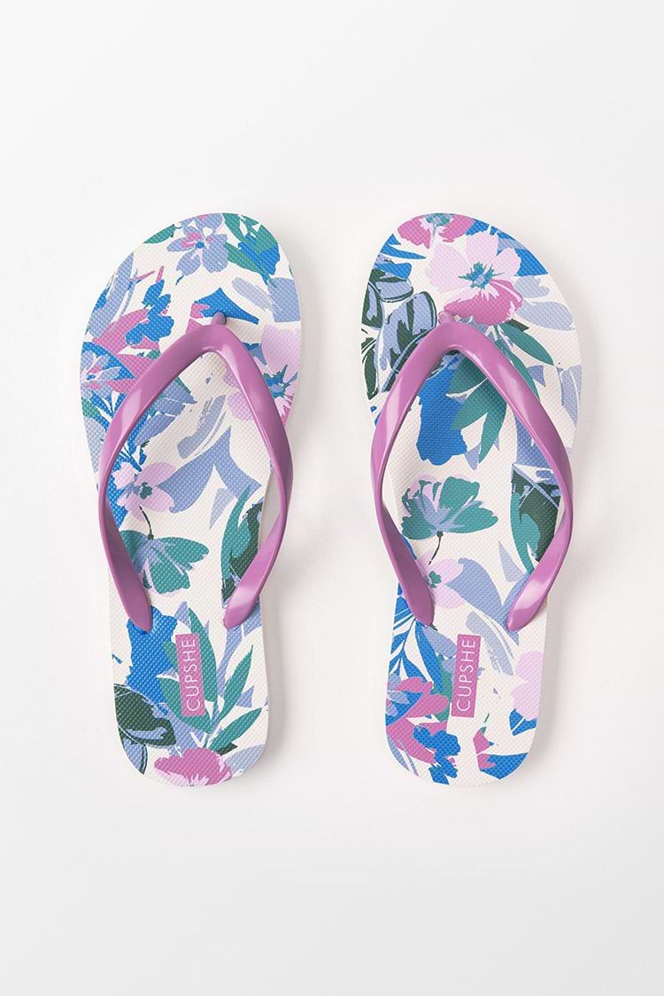 Flowerburst Floral Flip Flops
