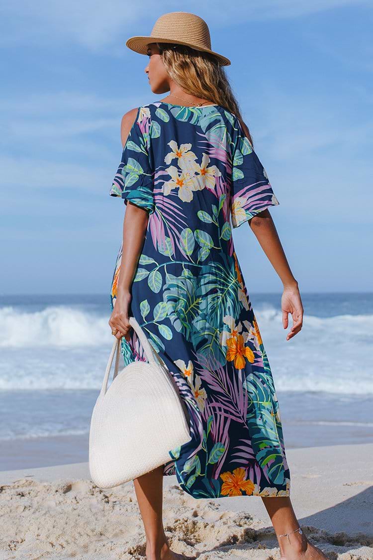 Brylee Floral Cold Shoulder V-neck Dress Floral Cold Shoulder V-neck Dress is the one to wear this summer