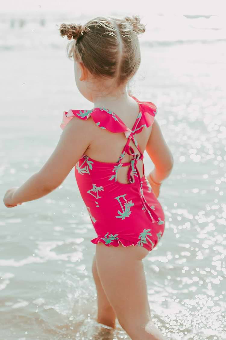 Reyna Palm Tree One Piece Swimsuit For Toddler Girls And Girls