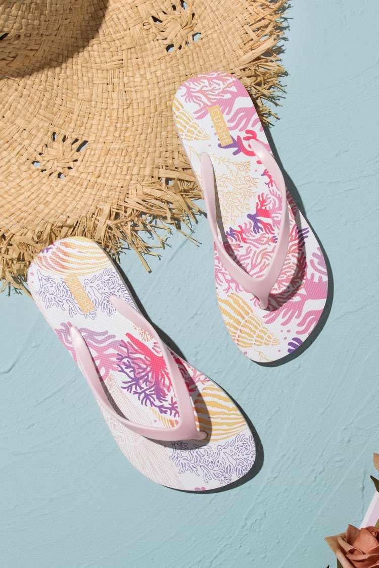 Treasure Hunt Ocean Print Flip Flops