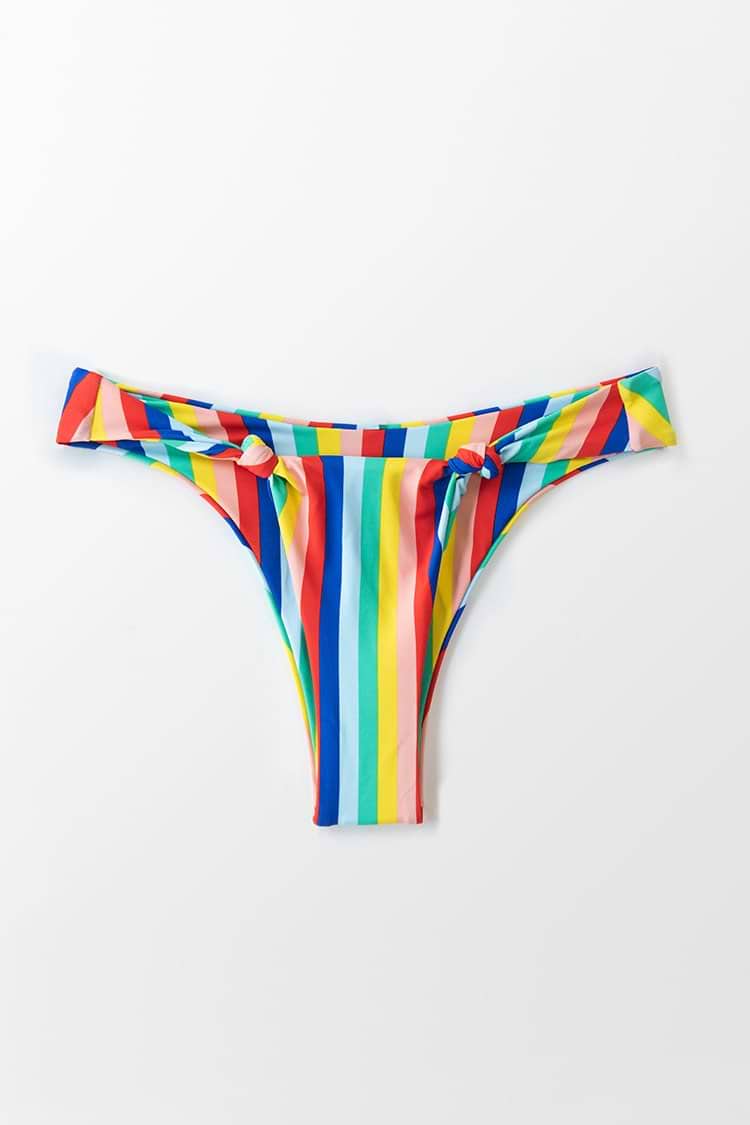 Rainbow Knotted High Leg Bikini Bottom