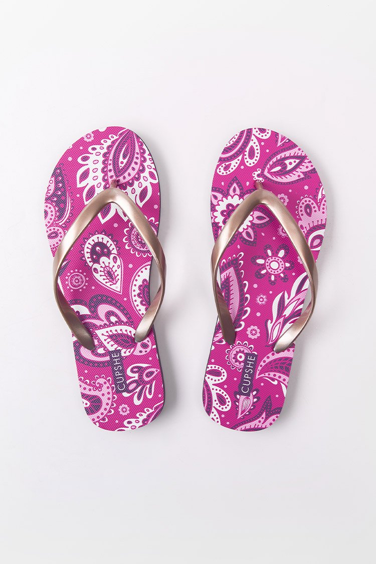 Flare Paisley Flip Flops