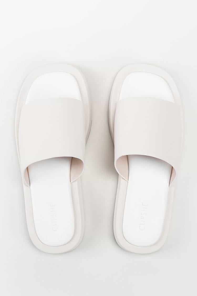 Coffee Run Wide Band Slide Sandals