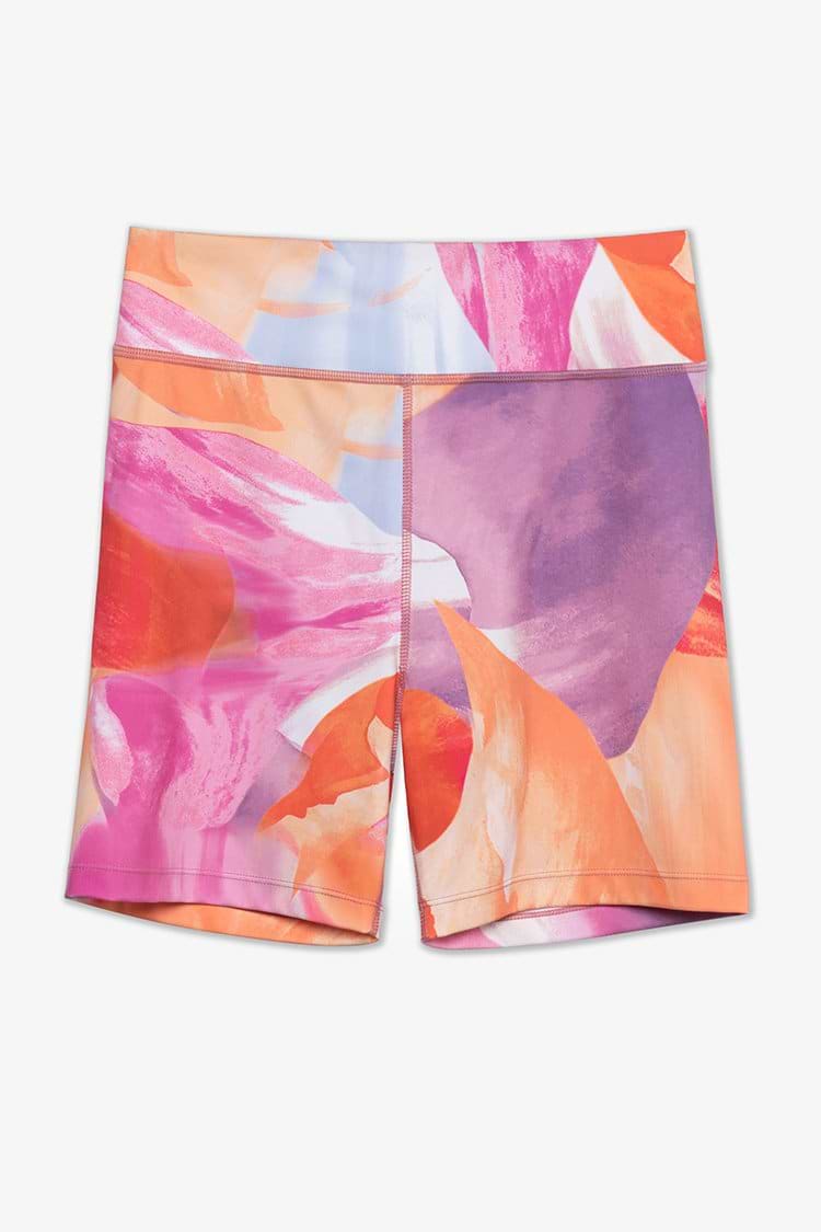 Retro Swirl Motion Blur Print Short Leggings