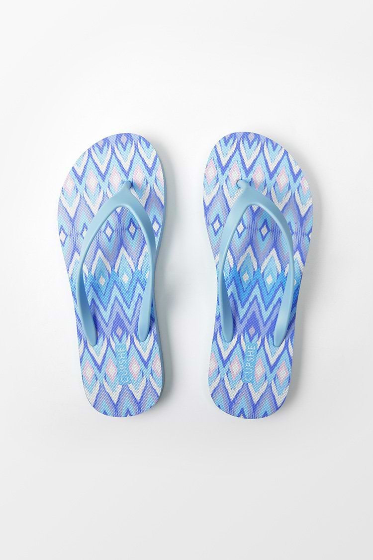 Cool Breeze Geometic Print Flip Flops