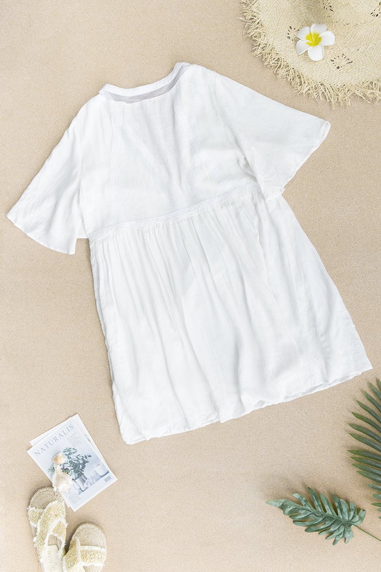 Sylvie V-neck Elbow Sleeve Dress