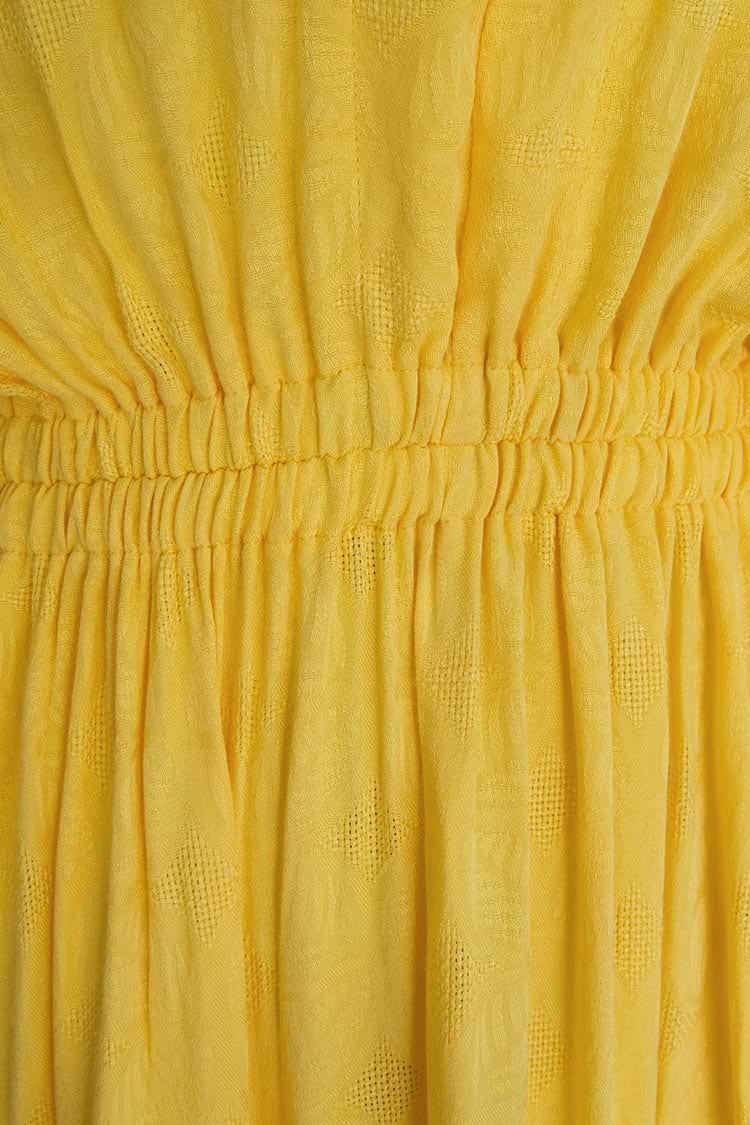 Roselyn Ruched V Neck Dress