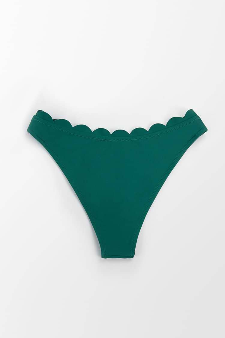 Green Scalloped Bikini Bottom