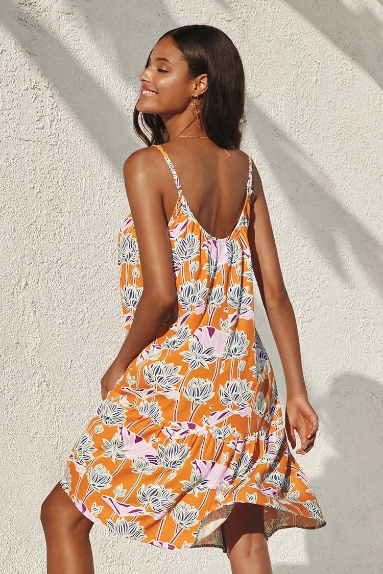 Riley Yellow Floral Sleeveless Dress