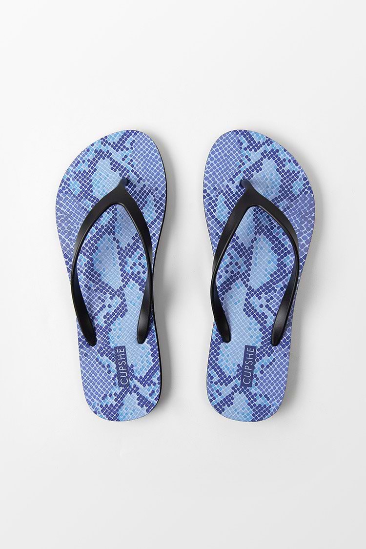Electric Bite Snakeskin Flip Flops