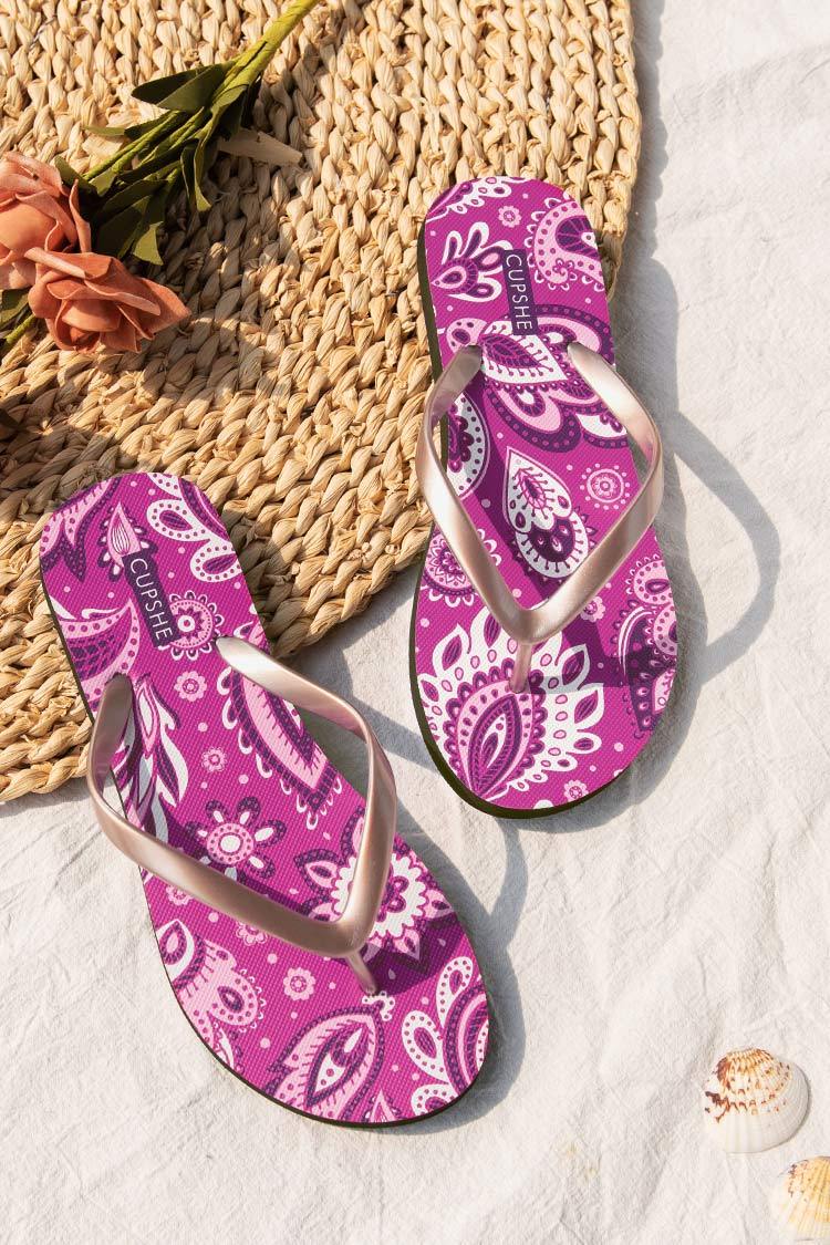 Flare Paisley Flip Flops