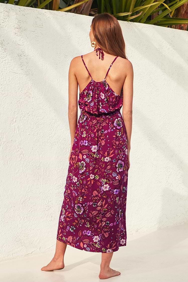 Vivian Floral Sleeveless Elastic Waist Dress