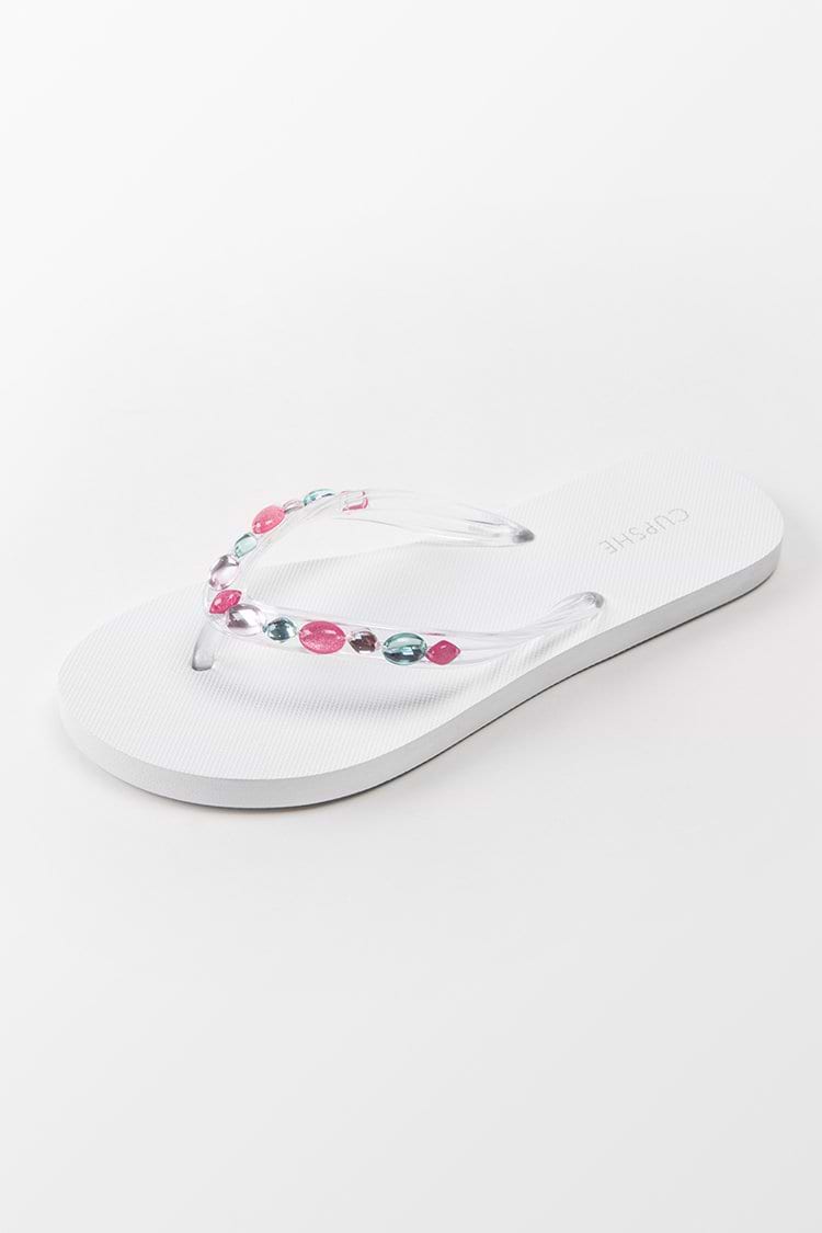 True Gem Beaded Flip Flops