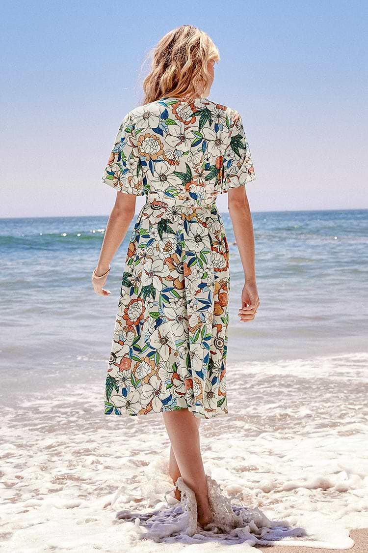 Scarlette Floral V-Neck Midi Dress