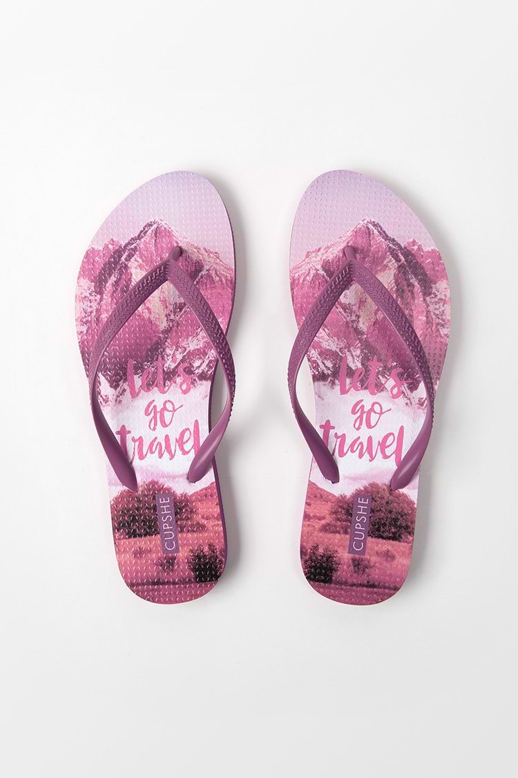 Montana Landscape Print Flip Flops