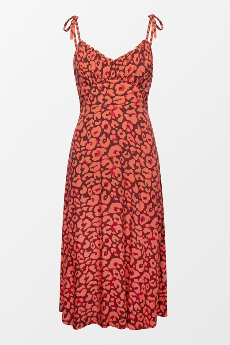 Hadleigh Leopard Tie Shoulder Slip Dress