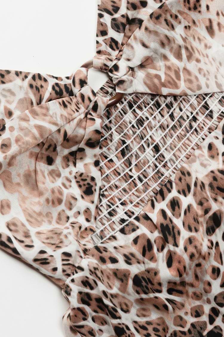 Khaleesi Leopard Cutout Slip Dress