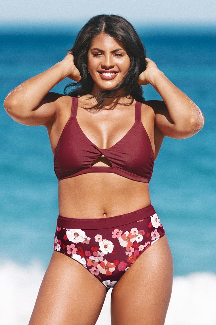 Quinn Twist Cutout Plus Size Bikini Top