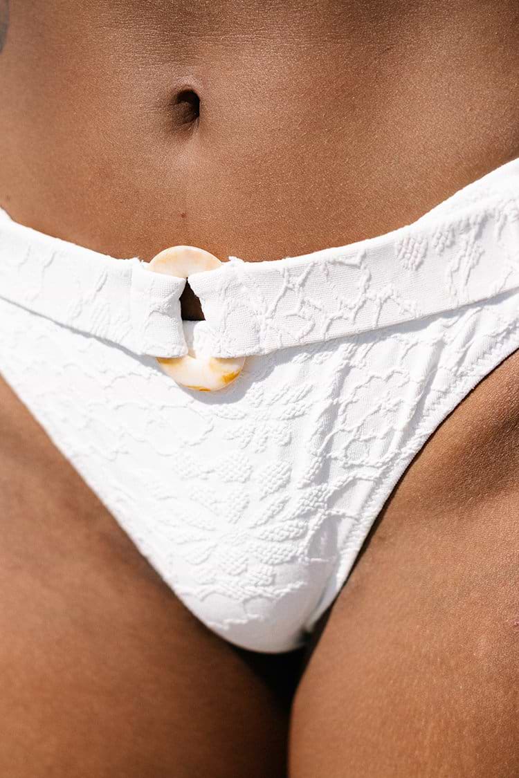 Alaia White Triangle Belted Bikini