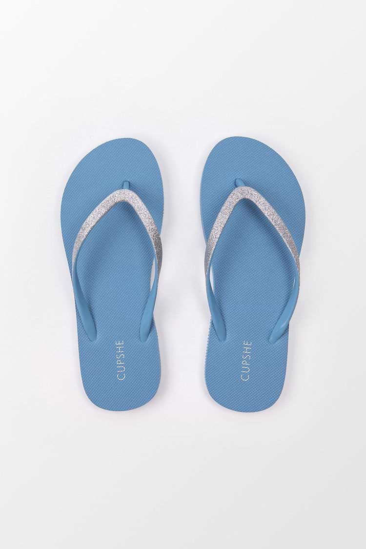 Azure Blue Flip Flops