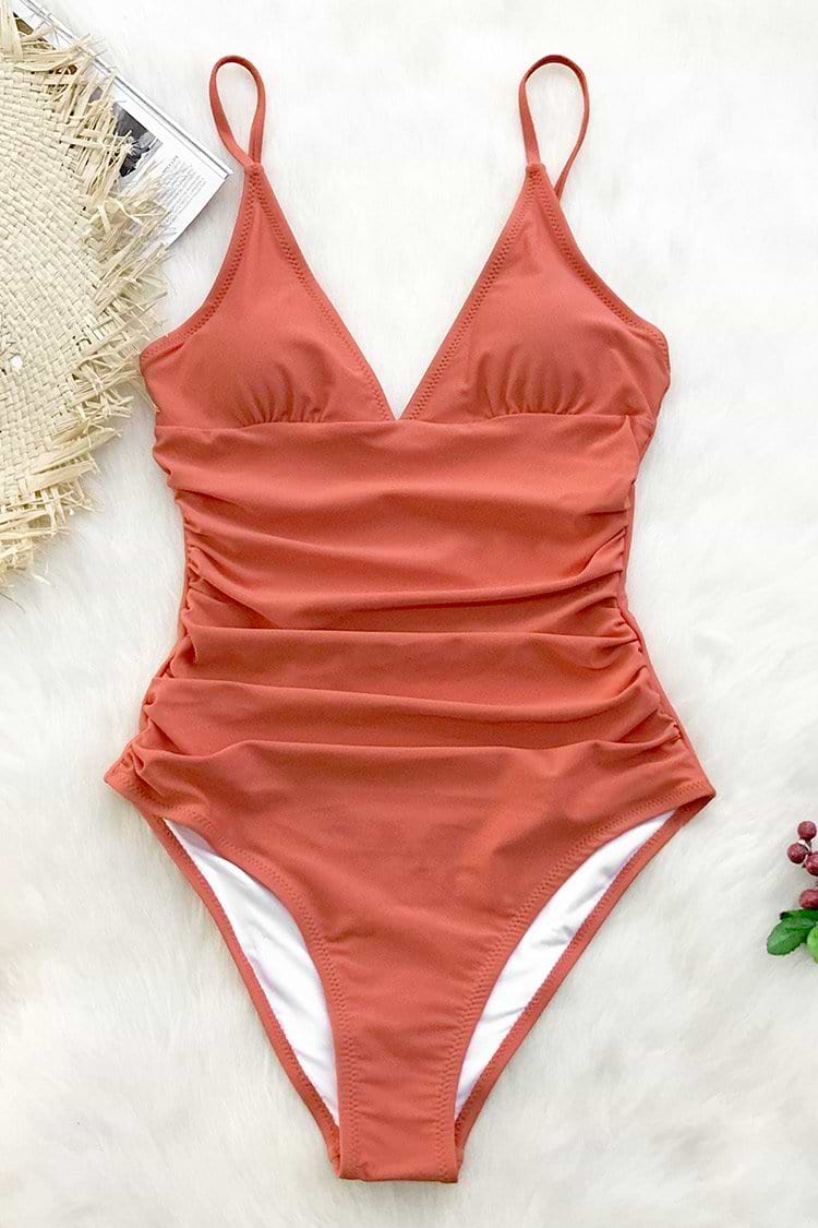 Bright Day Shirring One Piece Swimsuit