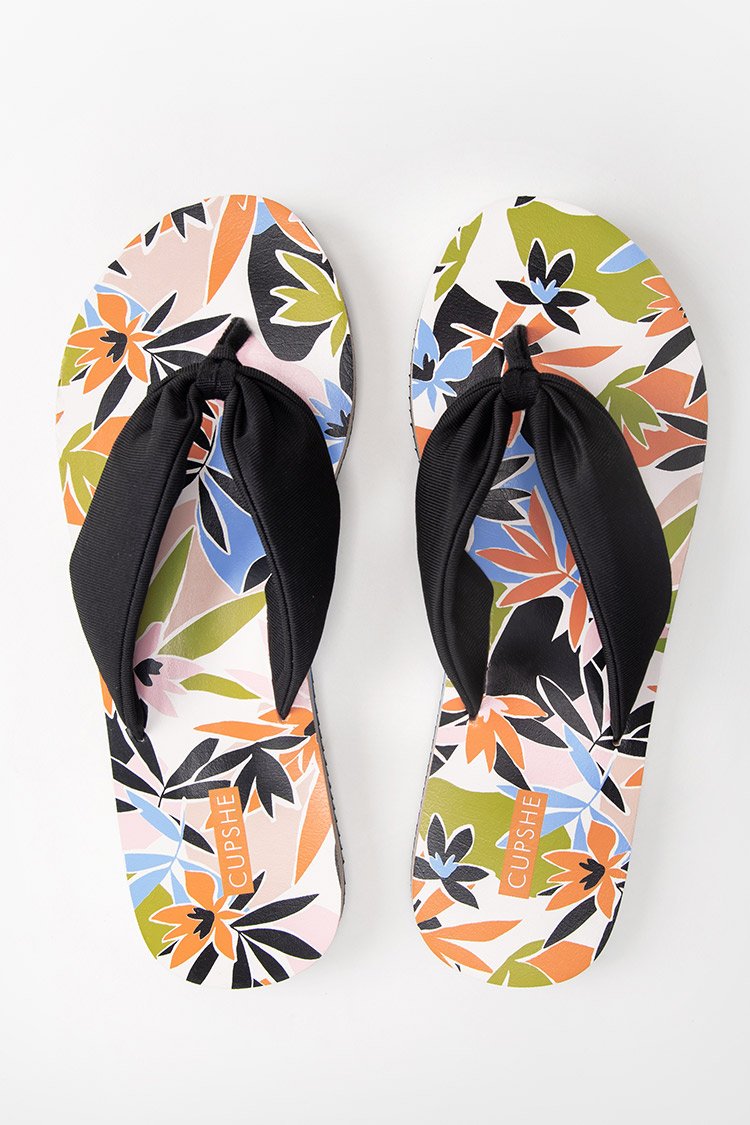 Island Vibes Leafy Thong Sandals