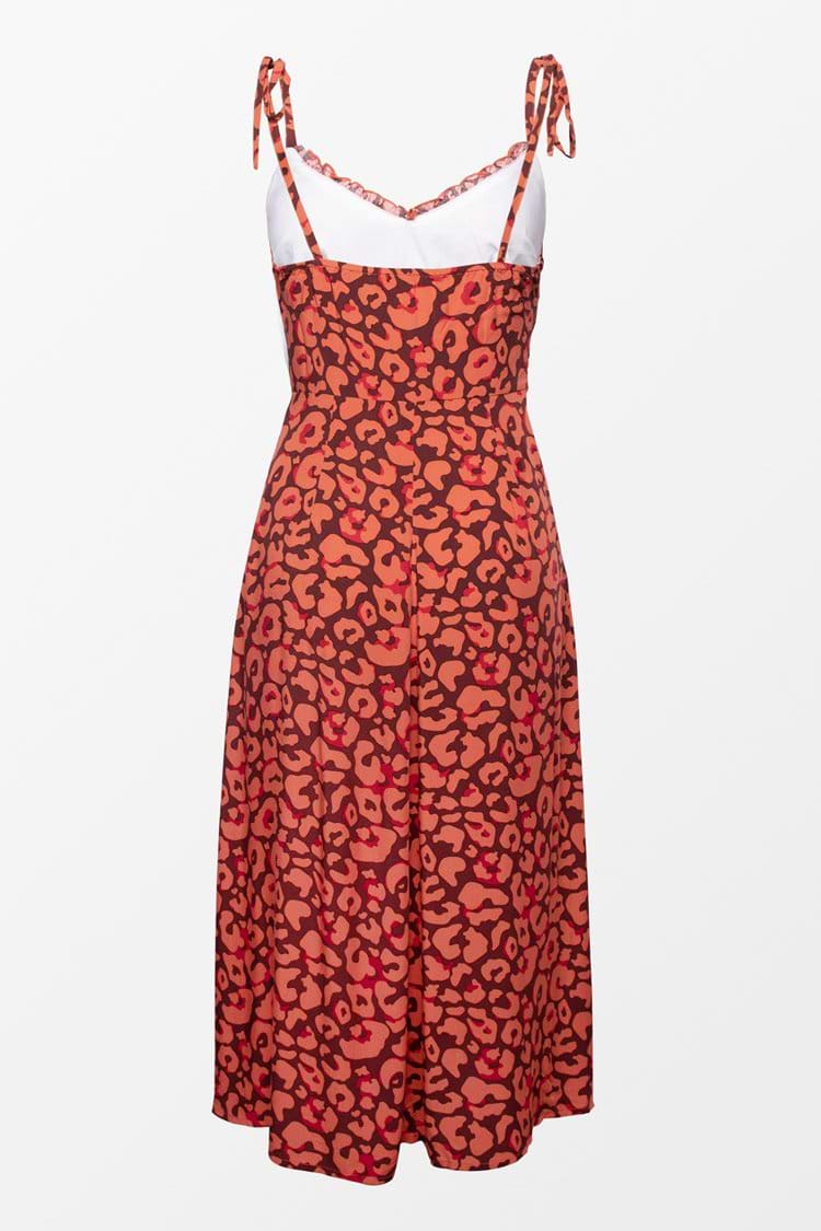 Hadleigh Leopard Tie Shoulder Slip Dress