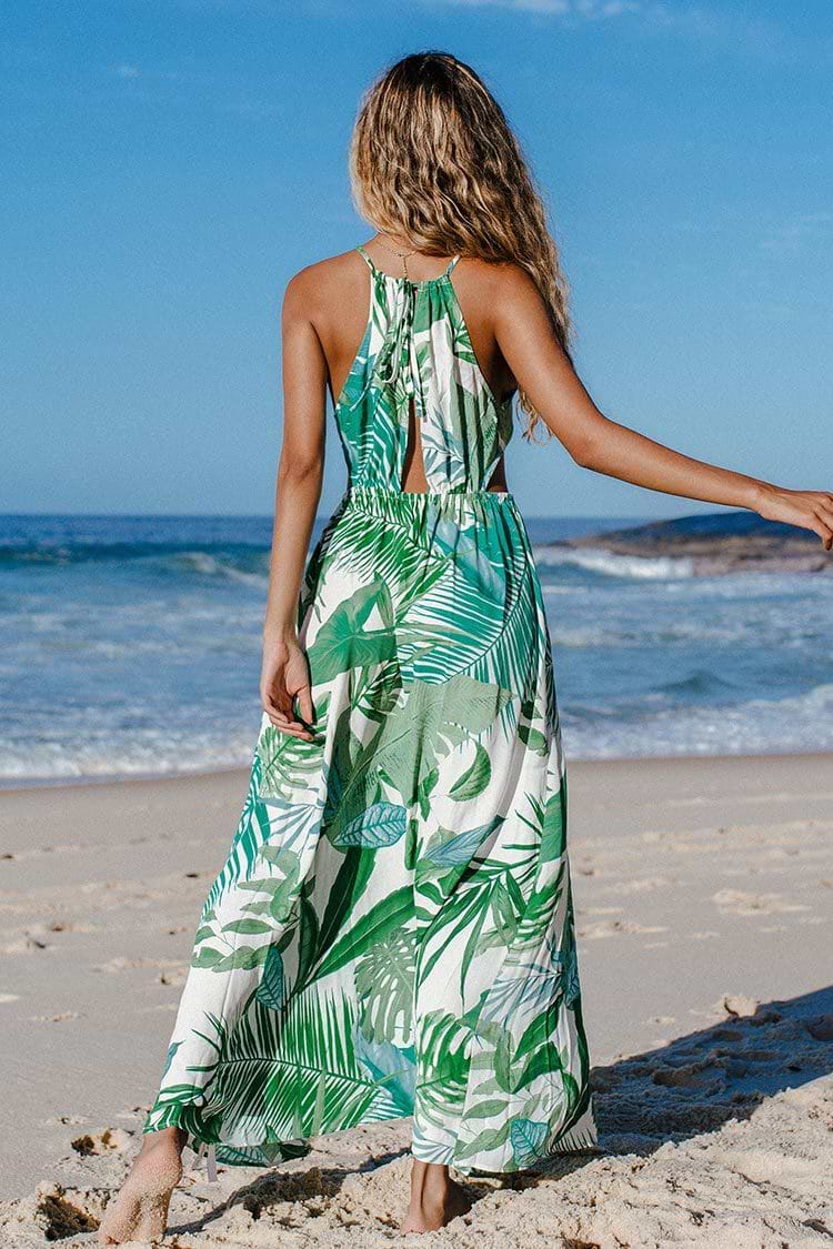 Noa Leafy Cutout Maxi Dress