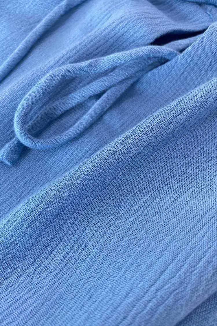 Caroline Blue Ruffle Slip Dress