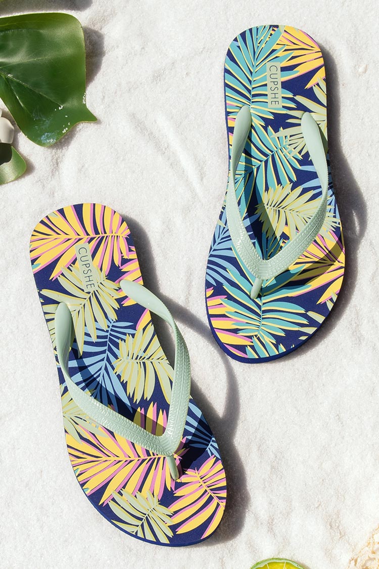 Tropics Leafy Flip Flops