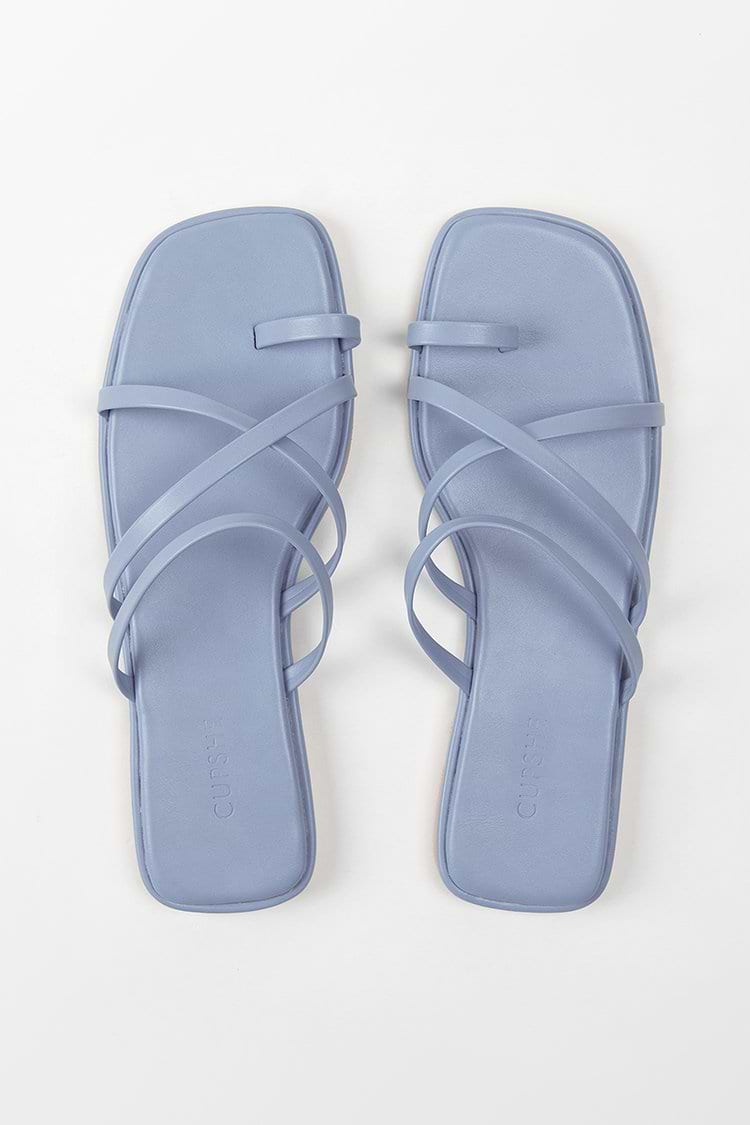 Cabana Party Blue Strappy Thong Sandals