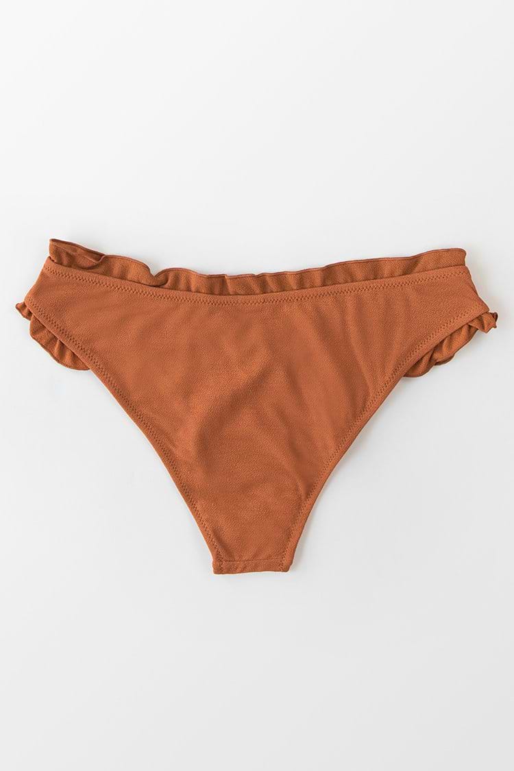 Caramel Ruffle Wrap Bikini Bottom