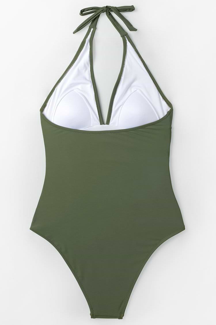 Mossy Green Ruched One Piece Swimsuit222