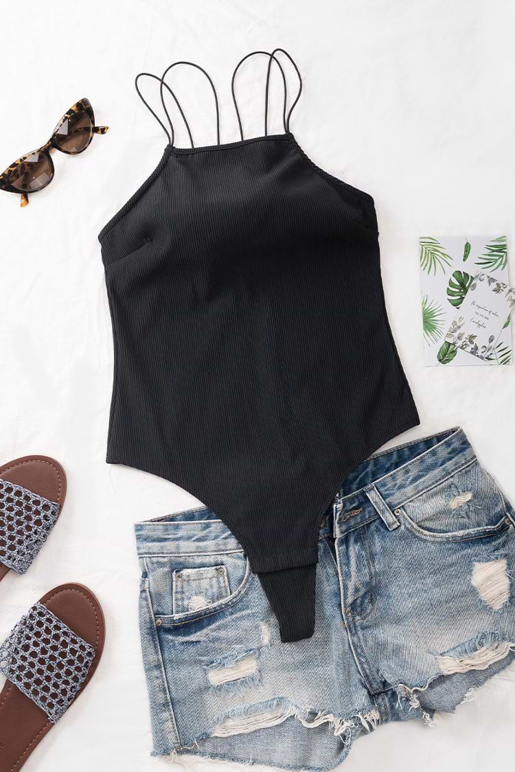 Camilla Black Strappy Bodysuit