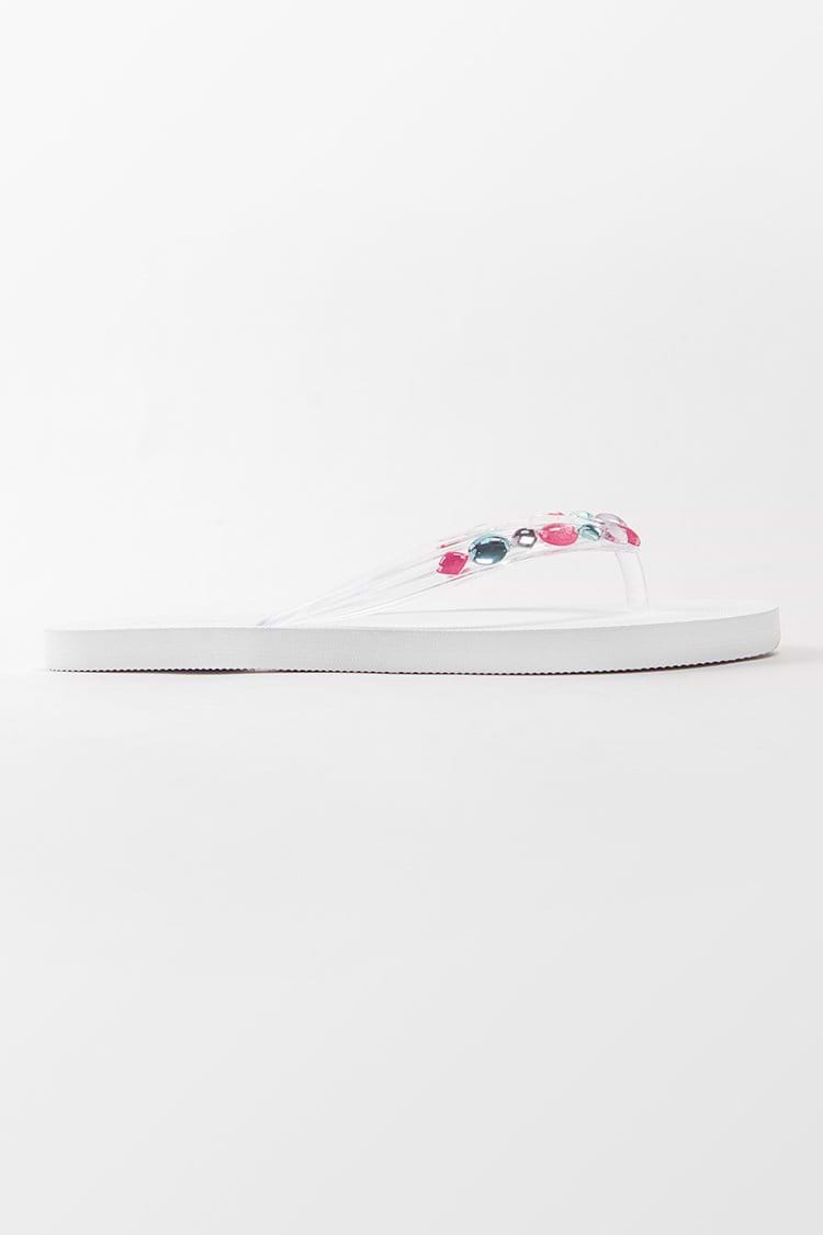 True Gem Beaded Flip Flops