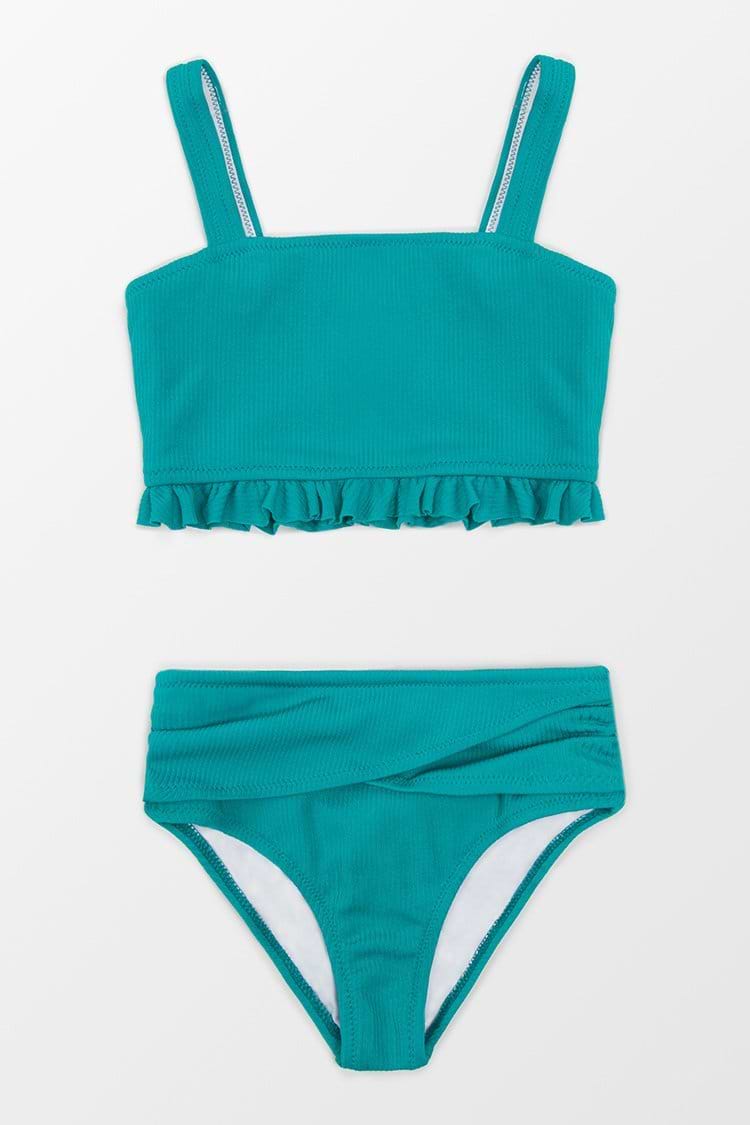 Kyra Ribbed Ruffle Bikini For Toddler Girls And Girls