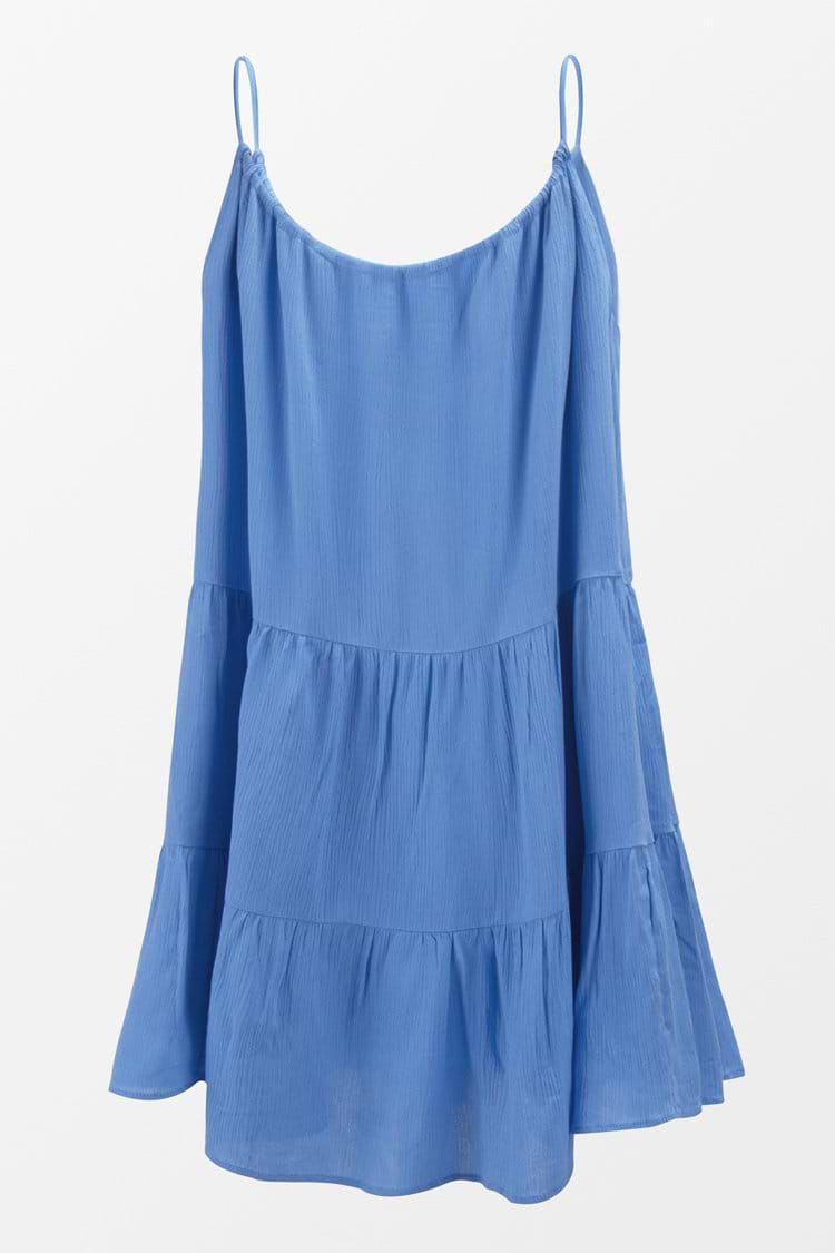 Robe bleue à volants