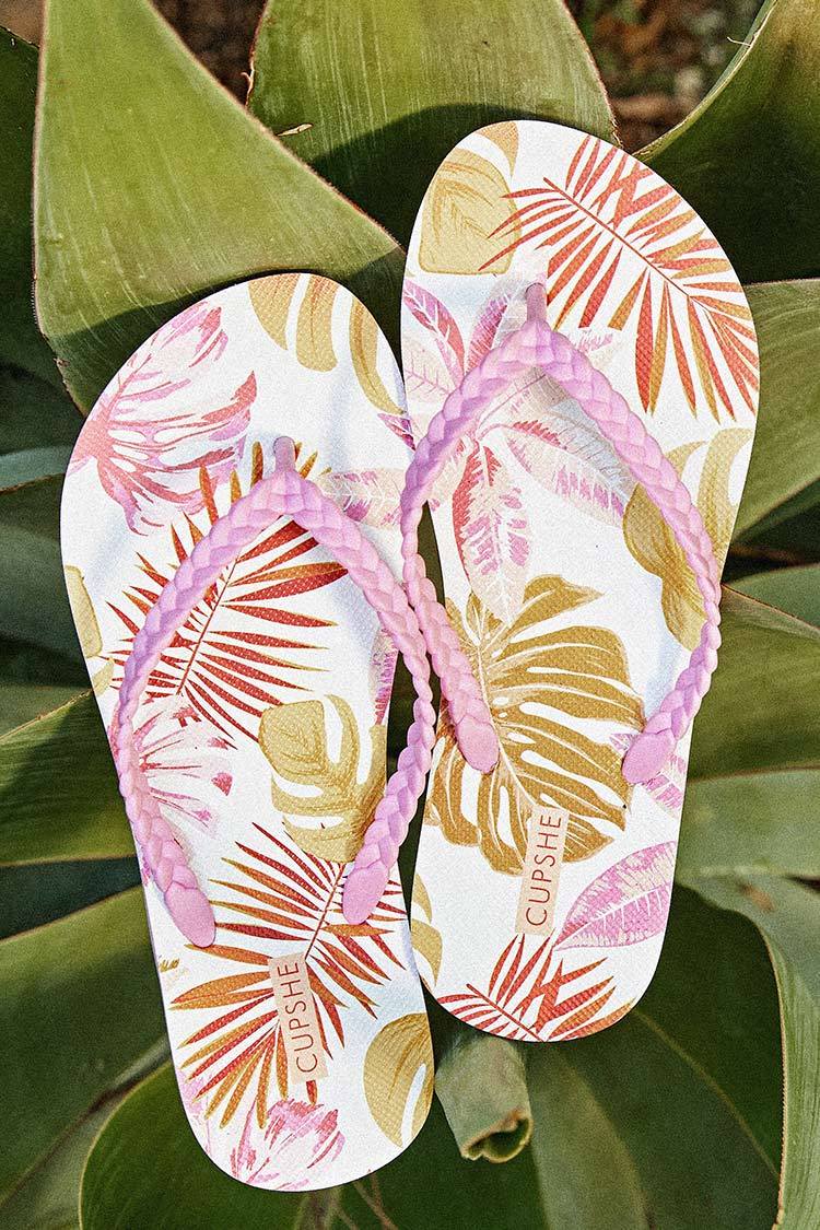Summer Tropical Flip Flops