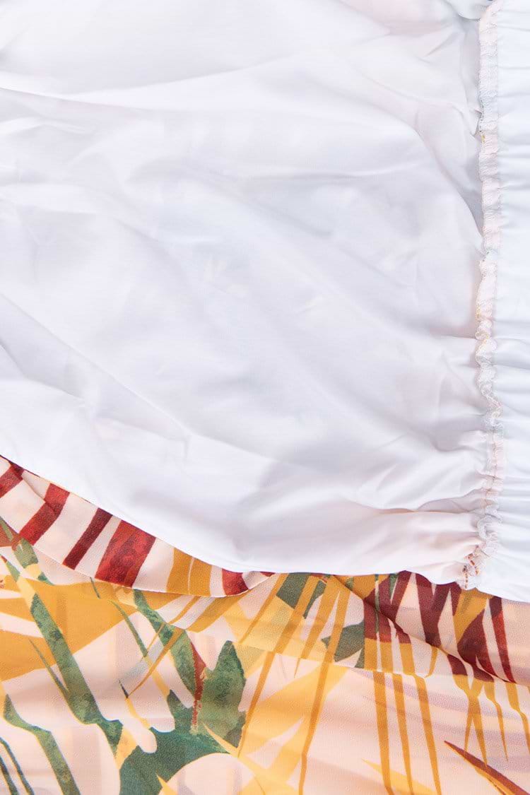 Annabella Yellow Tropical Plants Dress
