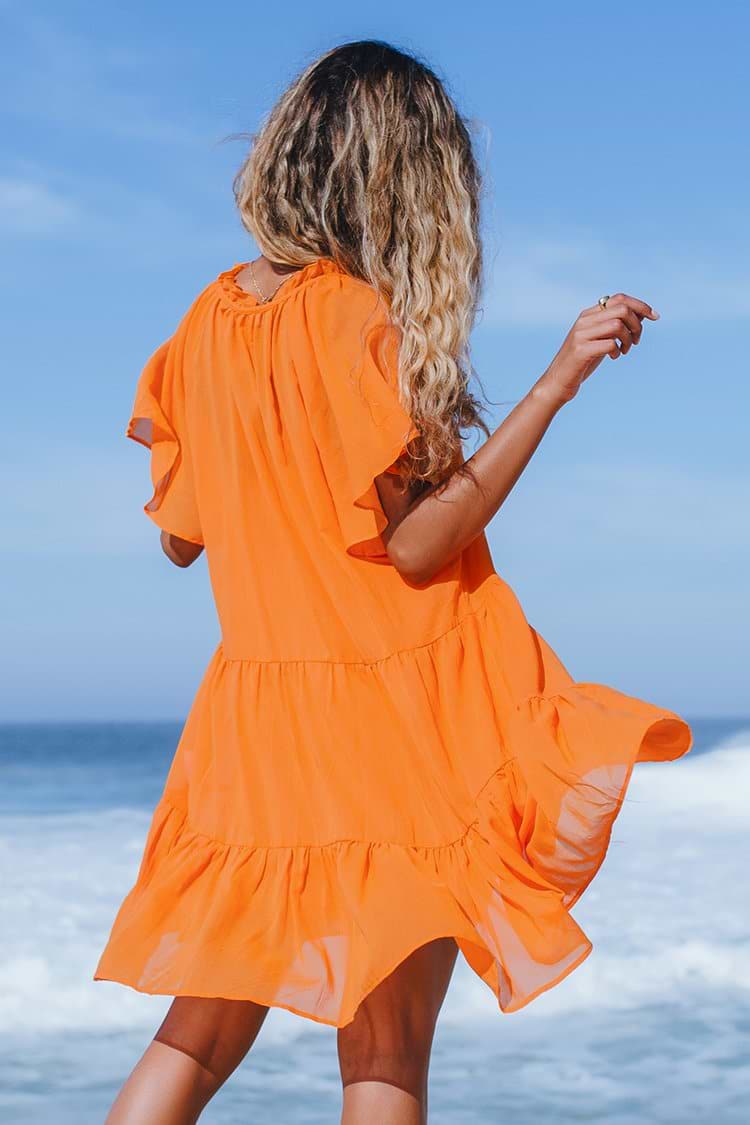 Felicity Cami Dress With Tie Neck Ruffle Dress
