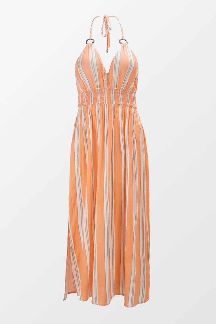 Sunny Striped Halter Dress