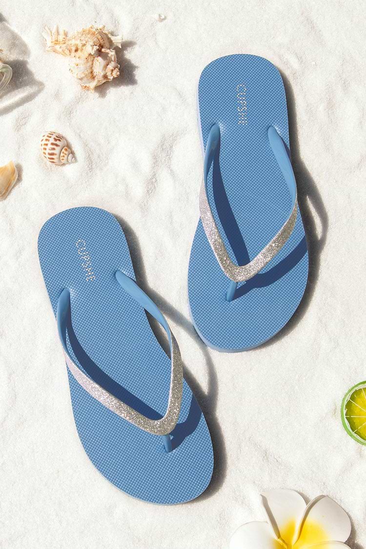 Azure Blue Flip Flops