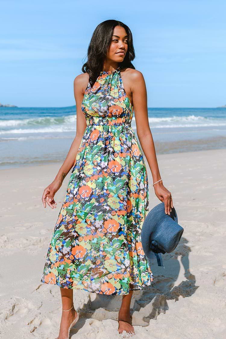 Giuliana Floral Frill Trim Dress