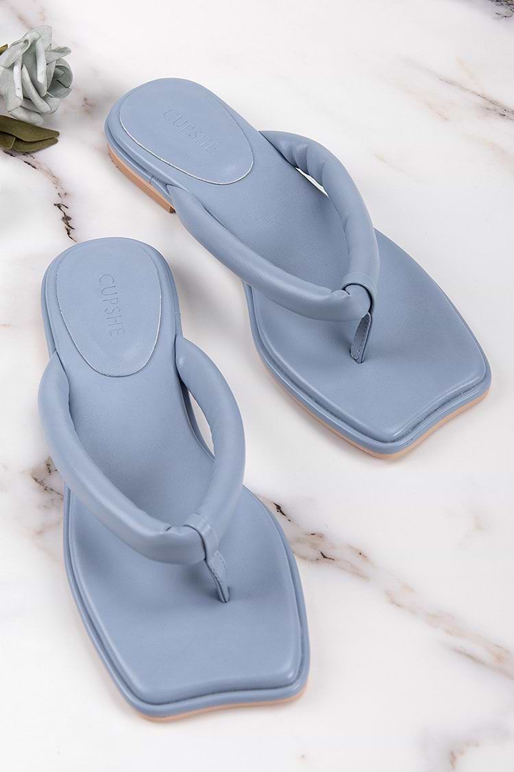 Sweetpea Blue Thong Sandals