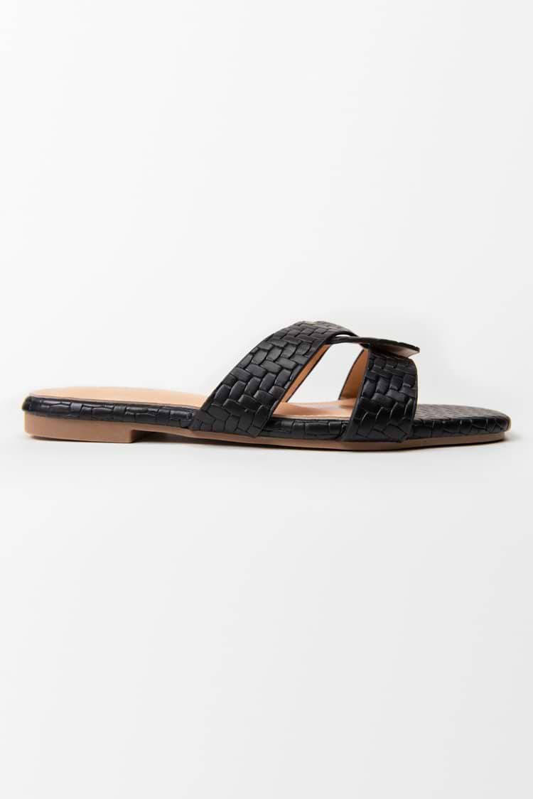 Salem Woven Cross Strap Square Toe Sandals